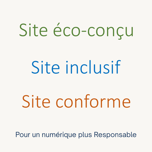 Présentation de mes 3 valeurs : site éco-conçu, inclusif et conforme pour un internet plus responsable.